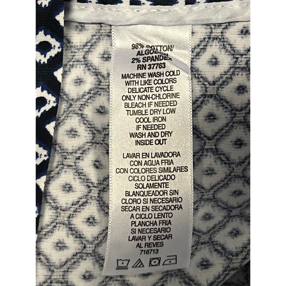 Rafaella Women Classic Fit Pants Size 12 Navy White Stretch Crop Stretch NWT new - Picture 7 of 7